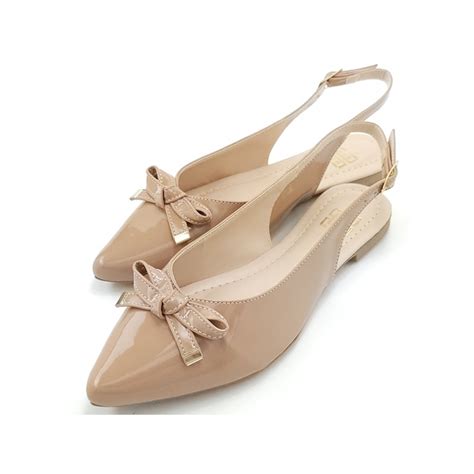 Slingback Vz Tan Nude Bico Fino CECI Calçados Atacado de Calçados