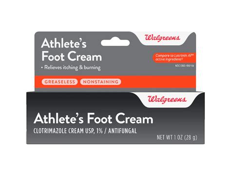 Walgreens Athlete's Foot Cream, Clotrimazole Cream USP, 1%, Antifungal ...