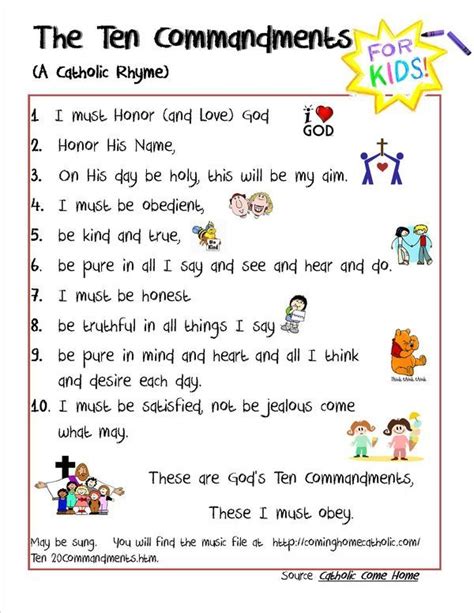 Ten Commandments Catholic Printable Pdf