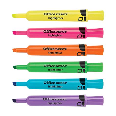 Office Depot® Brand 100 Recycled Plastic Chisel Tip Highlighters