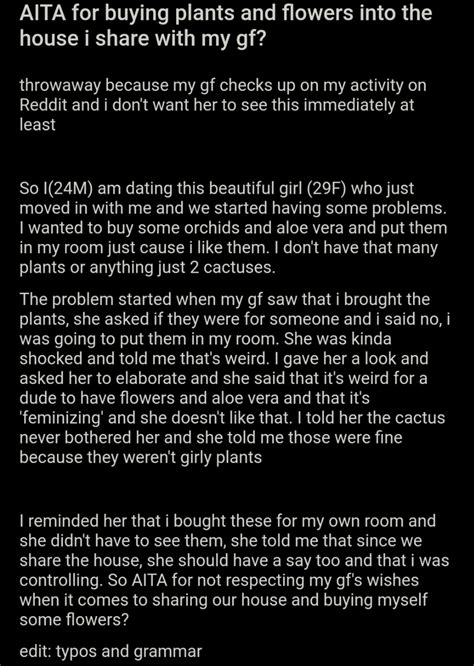 Am I the Asshole? on Twitter: "AITA for buying plants and flowers into ...