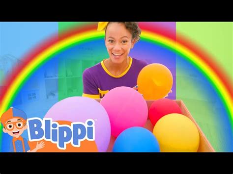 Meekah Learns Rainbow Colors with Balloons! | Blippi - Learn Colors and ...