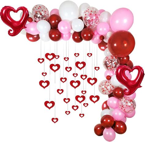 Amazon 100PCS Valentines Day Red White Pink Balloons Garland Arch