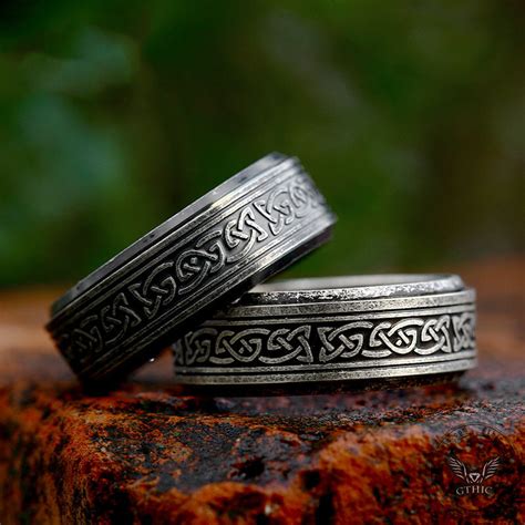 Viking Celtic Knot Stainless Steel Spinner Ring – GTHIC