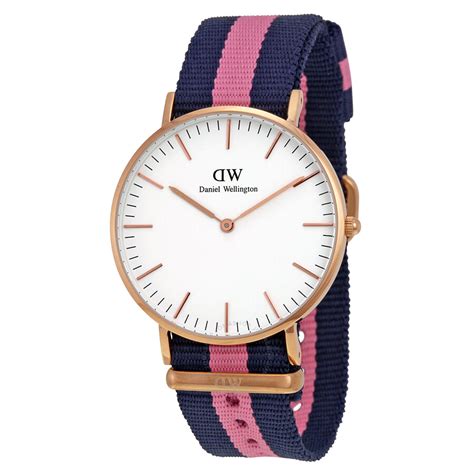 Daniel Wellington Classic Winchester Eggshell White Dial Navy And Pink