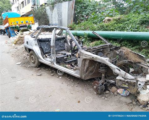 Destroyed Car Editorial Stock Image Image Of Road Totally