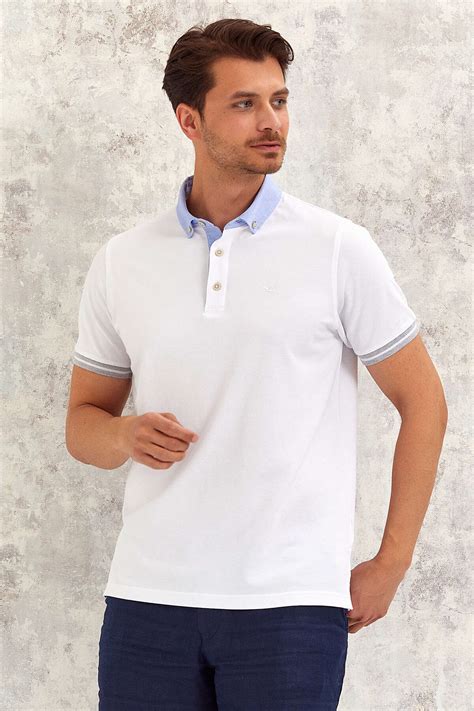 Batten Oxford Erkek Polo T Rt Beyaz Polo T Rt Smile