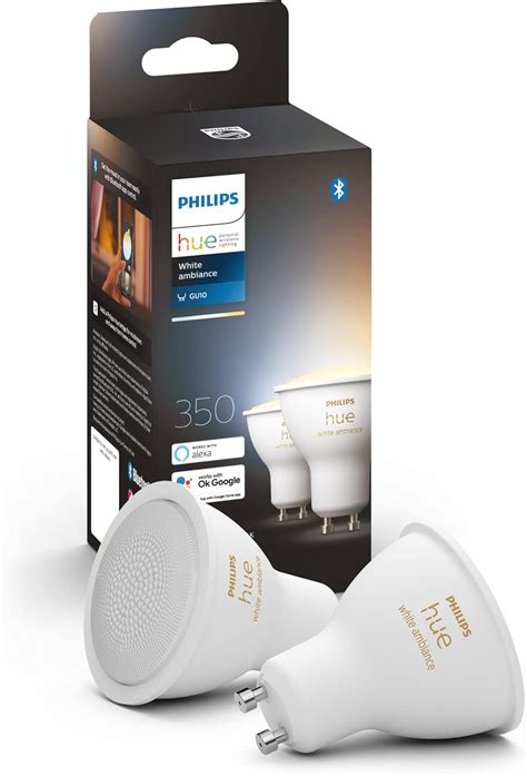 Philips Hue White Ambiance Smart Light Bulb 2 Pack GU10 Spot With