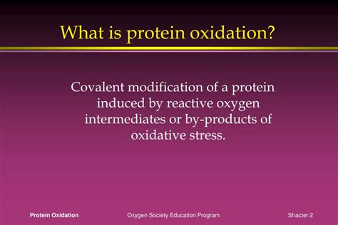 Ppt Protein Oxidation A Primer On Characterization Detection And