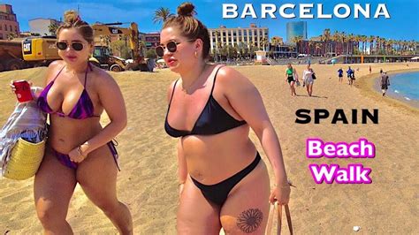 BARCELONA BEACH WALK BARCELONETA BEACH SPAIN YouTube