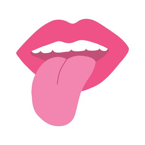 Pop Girly Sticker Lips With Tongue Vector Illustration Of Womans