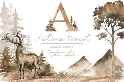 Autumn Forest Watercolor Set - Design Cuts