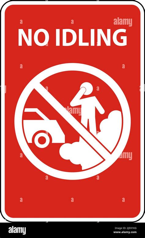 No Idling Sign On White Background Stock Vector Image And Art Alamy