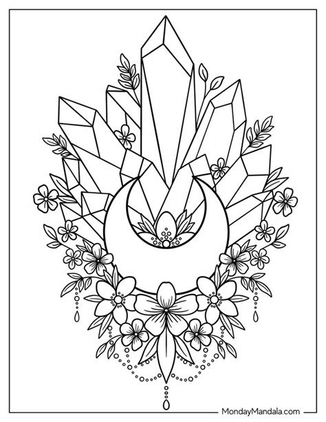 Crystal Coloring Pages Free Pdf Printables Witch Coloring Pages