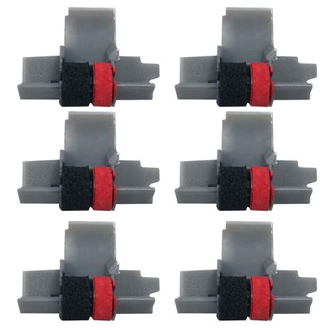 6 Pack Ir 40t Black And Red Calculator Ink Rollers Ir40t For Sharp Casio