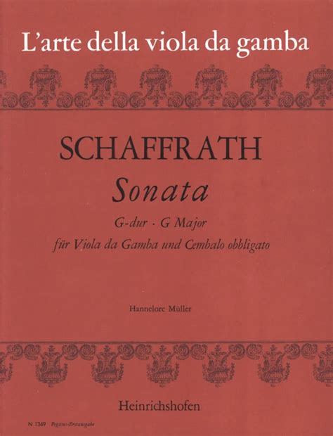 Sonate F R Viola Da Gamba Und Cembalo G Dur Von Christoph Schaffrath