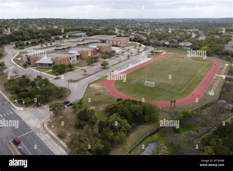 An aerial view of the track and soccer field at Jose M. Lopez Middle ...