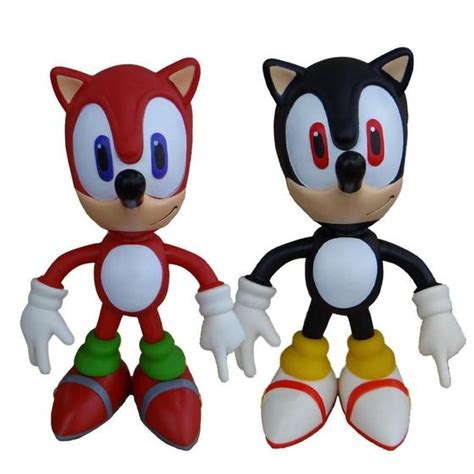 Sonic Preto E Vermelho - Sonic Vermelho E Sonic Preto Collection Original 2 Bonecos - Super Size ...