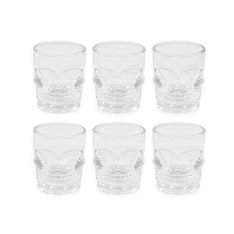 Ripley VASO SHOT TEQUILERO CALAVERA VIDRIO SET 6 PCS 65ML