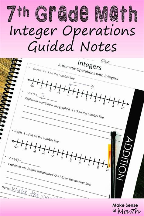 Free Worksheets In 7th Grade Integers