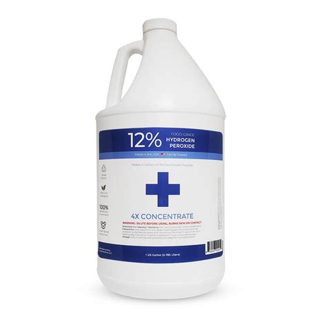 12 Food Grade Hydrogen Peroxide Solution 1 Gallon Bulk Peroxide