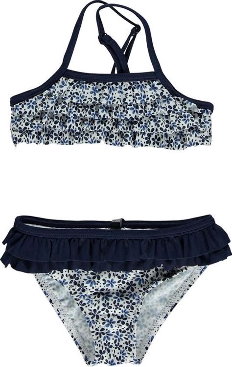 Losan Zwemkleding Bikini Met Rushes Blauw Wit Maat 92 Bol