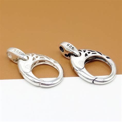 Sterling Silver Oval Lobster Clasp Oval Trigger Clasp 925 Etsy