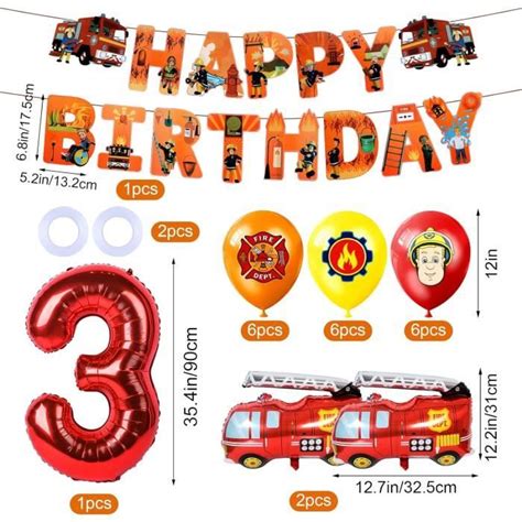 D Coration Anniversaire Pompiers Anniversaire Pompiers Kit