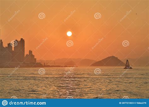 The Sunset At Belcher Bay Kennedy Town Hong Kong Jan