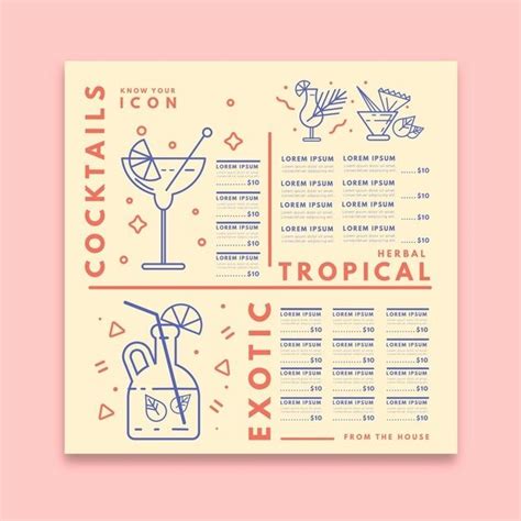 Premium Vector Cocktail Menu Concept Artofit