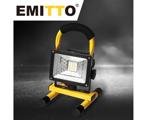 Emitto Led Portable Flood Light Outdoor W Rechargeable Spotlight