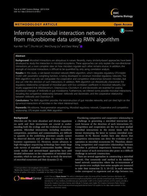 PDF Inferring Microbial Interaction Network From Microbiome