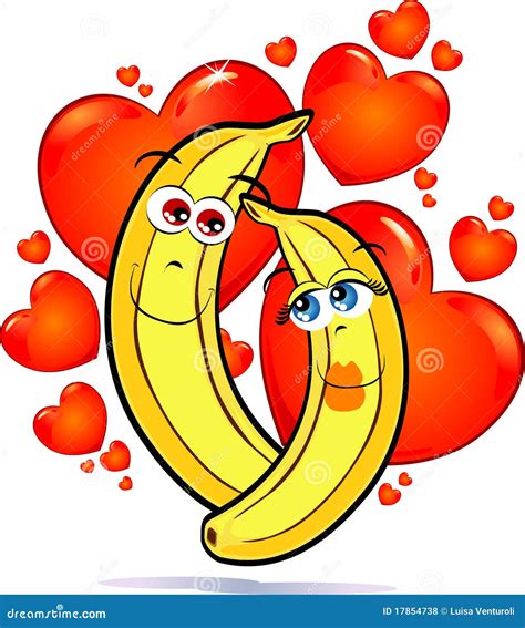 Bananas in love stock illustration. Illustration of banana - 17854738