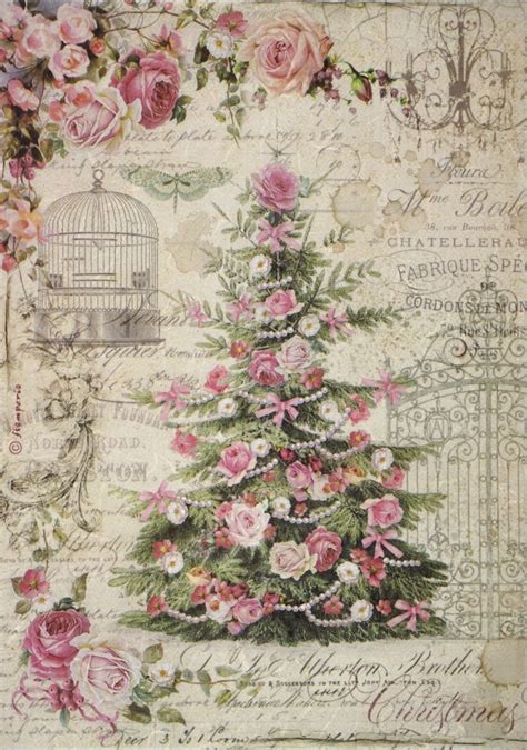 £1 9 Gbp Rice Paper For Decoupage Decopatch Scrapbook Craft Sheet Sweet Christmas Tree Ebay