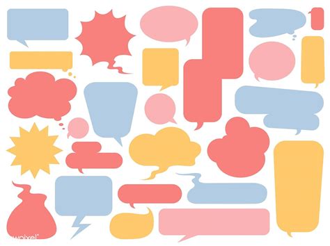 Collection Of Colorful Speech Bubbles Vector Free Image By Rawpixel