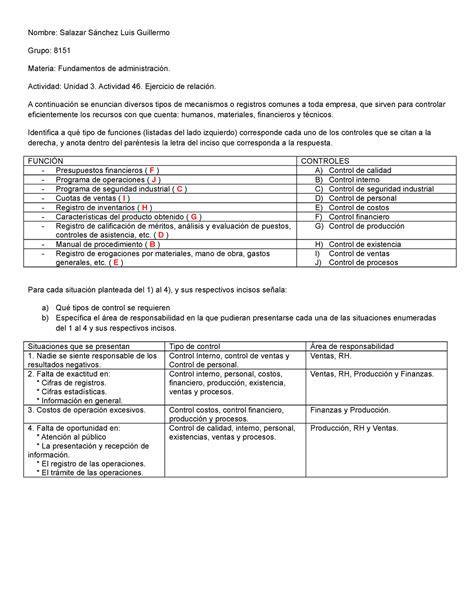 Unidad Actividad Lee Analiza Y Resuelve El Caso Pr Ctico Del