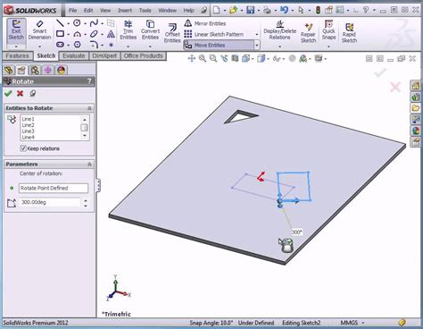 Solidworks Sheet Metal How To Rotate Your Entities Youtube