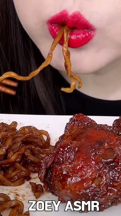 Asmr Black Bean Noodles Spicy Fried Chicken 직접만든 양념치킨 짜파게티 먹방 Mukbang