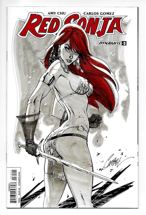 2 99 Red Sonja 3 Cvr B J Scott Campbell Variant Dynamite 2017 NM