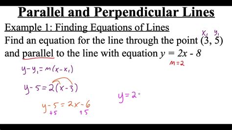 Mastering Algebra Writing Parallel And Perpendicular Line Equations