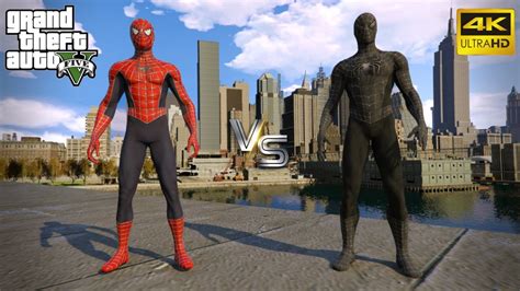 Gta 5 Spider Man 2002 Vs Black Suit Spider Man 2007 In New York City