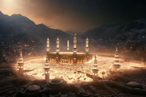 Premium AI Image | Visualize the spiritual pilgrimage to Mecca during 00738 01