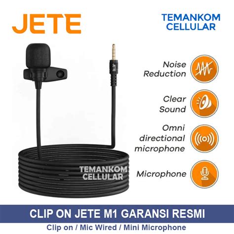 Jual Mic Kabel Clip On JETE M1 Microphone Rekam Handphone Voice