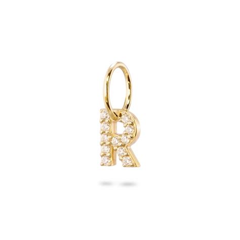 R Letter Pendant with Diamonds