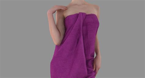 D Model Naked Girl After Bath VR AR Low Poly CGTrader