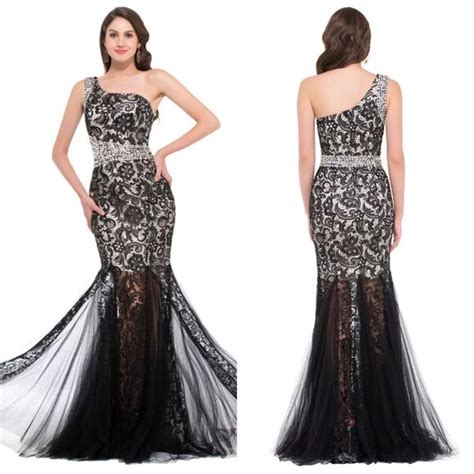 One Shoulder Black Evening Dress Black Evening Dresses Evening Dresses Evening Gowns