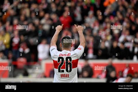 Deniz Undav Vfb Stuttgart Goal Celebration Thumbs Up Towards