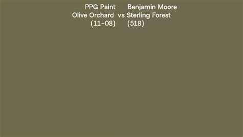 Ppg Paint Olive Orchard Vs Benjamin Moore Sterling Forest