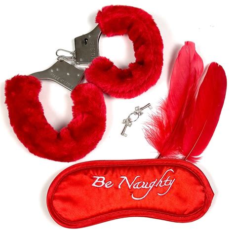 Metal Handcuffs Fluffy Blindfold With 2 Feathers For Fancy Dress And