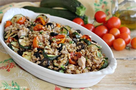 Insalata Di Farro Con Tonno Verdure Grigliate E Olive 2 Amiche In Cucina